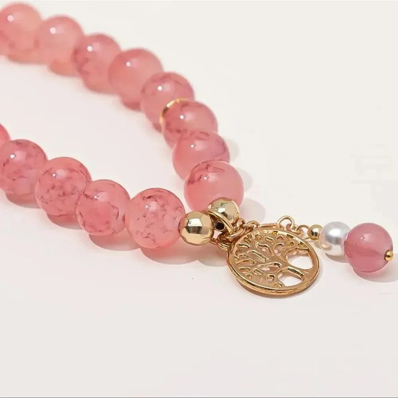 Pink Tree Life Beads Bracelet - Picture 5 of 6
